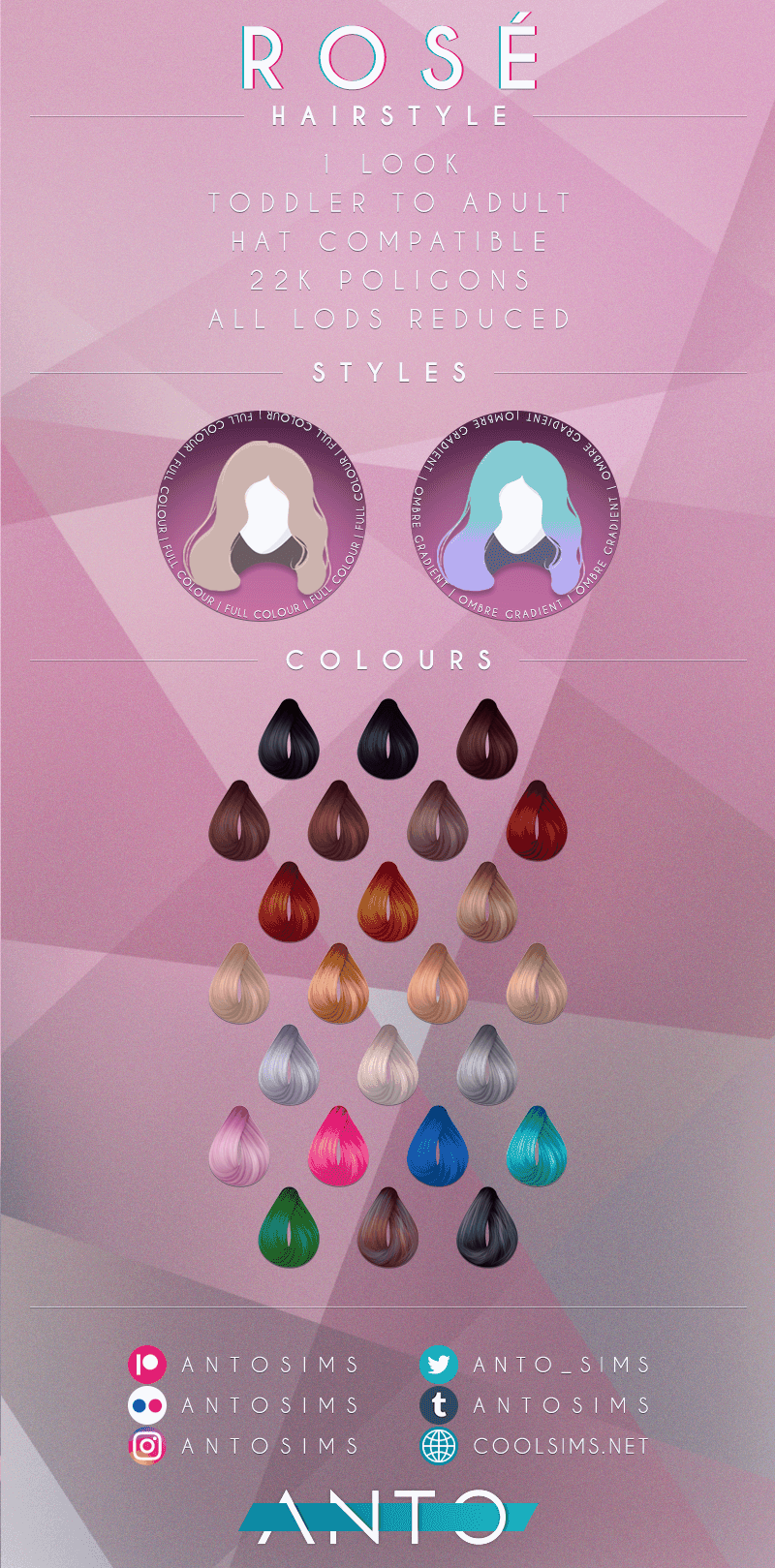 Галерея мода Прическа Rosé Hairstyle (child-adult) #1